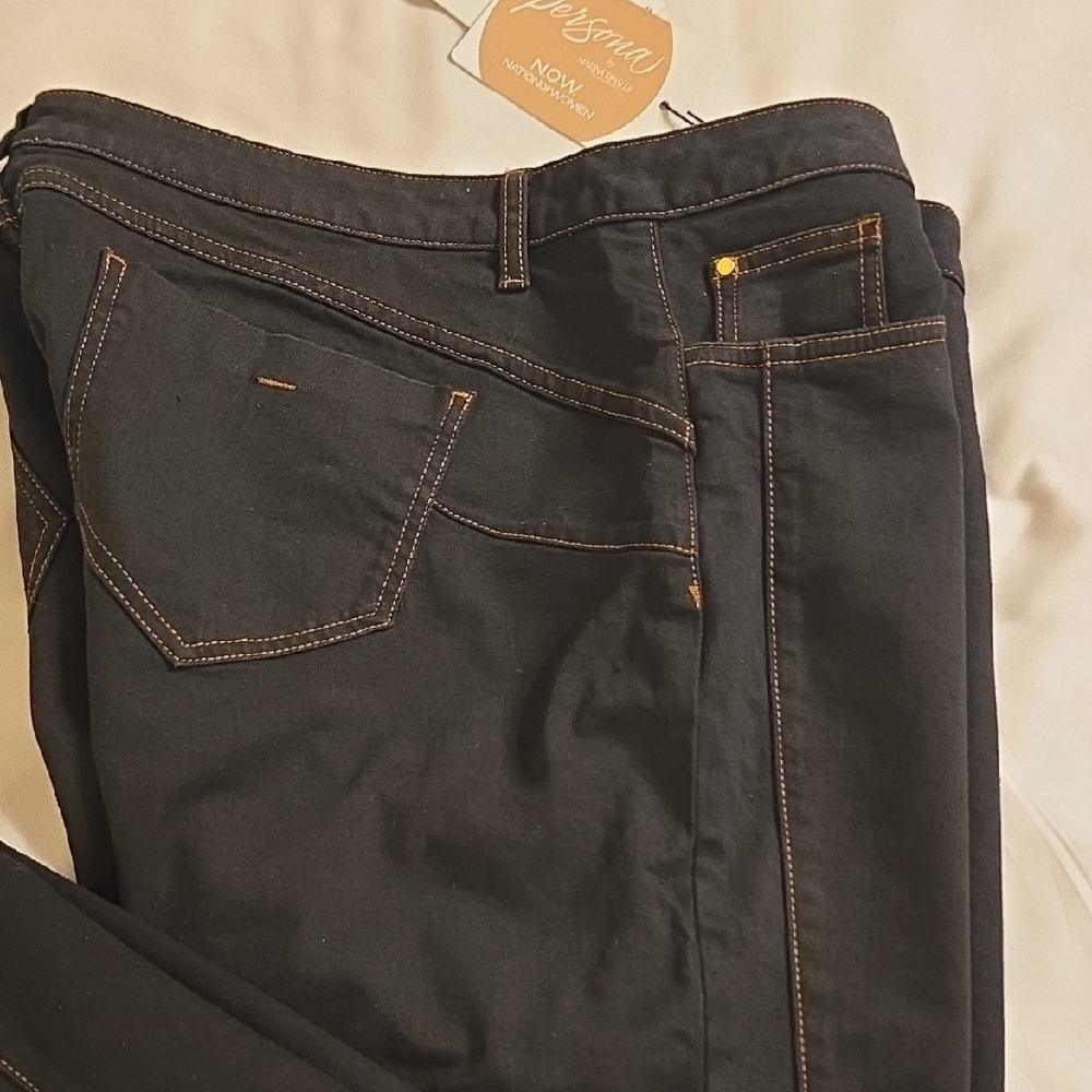 MaxMara Persona By Marina Rinaldi Black Straight Leg Women's Jeans Size 16